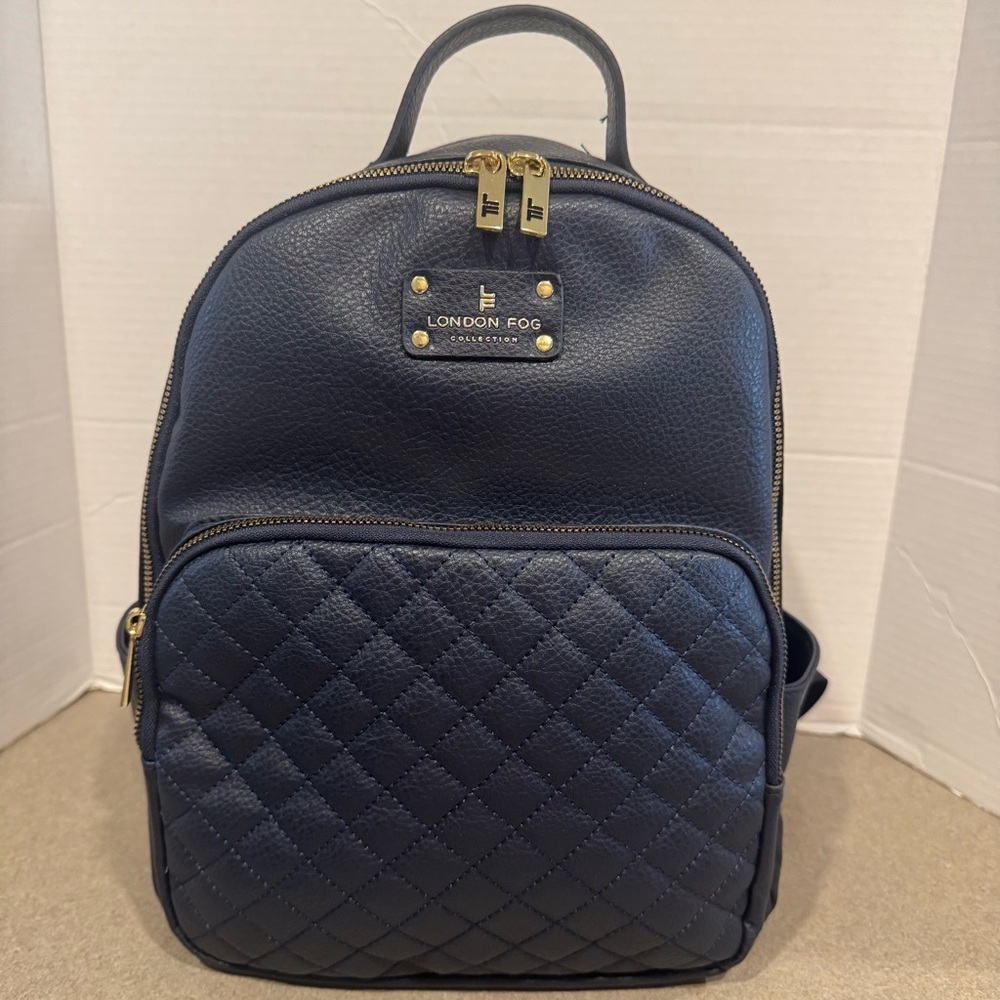 London Fog  Edie Quilted Backpack with Gold Hardware